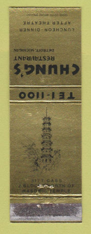 Matchbook Cover - Chung's Restaurant Detroit MI Chinese