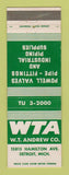 Matchbook Cover - WTA WT Andrew Powell Valves Pipe Fittings Detroit MI