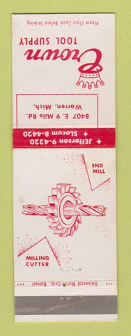 Matchbook Cover - Crown Tool Supply Warren MI