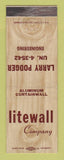 Matchbook Cover - Litewall Company Aluminum Wall Larry Podger