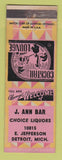 Matchbook Cover - J Ann Bar Detroit MI