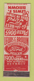 Matchbook Cover - Lewis Brown Ford Detroit MI ARROW