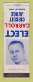 Matchbook Cover - Carroll Circuit Judge Election Detroit? MI