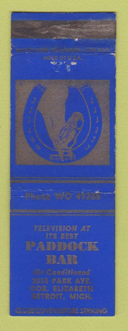Matchbook Cover - Paddock Bar Detroit MI