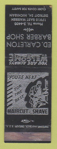 Matchbook Cover - Ed Carleton Barber Shop Detroit MI