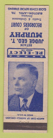 Matchbook Cover - Judge Geo Murphy Recorders Court Detroit?