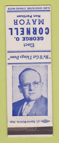 Matchbook Cover - George O Cornell for Mayor Election Detroit?