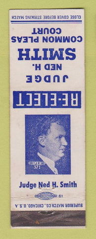Matchbook Cover - Judge Ned H Smith Common Pleas Court Detroit?