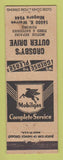 Matchbook Cover - Crosby's Mobil oil gas Dettroit MI