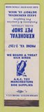 Matchbook Cover - Kercheval Pet Shop Detroit MI