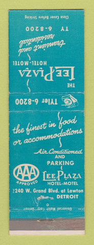 Matchbook Cover - Lee Plaza Hotel Motel Detroit MI