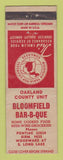 Matchbook Cover - Bloomfield BBQ MI Pontiac Detroit