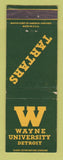 Matchbook Cover - Wayne University Tartars Detroit MI WEAR