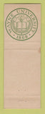 Matchbook Cover - Wayne University Tartars Detroit MI WEAR