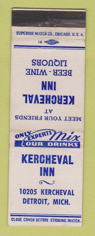 Matchbook Cover - Kercheval Inn Detroit MI