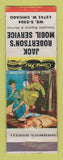 Matchbook Cover - Jack Robertson's Mobil oil gas Detroit MI hillbilly
