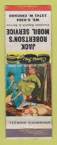 Matchbook Cover - Jack Robertson's Mobil oil gas Detroit MI hillbilly