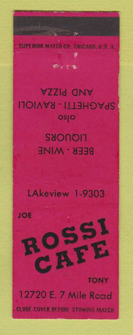 Matchbook Cover - Rossi Cafe Detroit MI Pizza