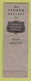 Matchbook Cover - Texaco oil gas Schilling's WEAR