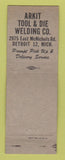 Matchbook Cover - Arkit Tool Die Welding Detroit MI WORN