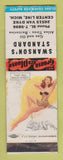 Matchbook Cover - Swanson's Standard oil gas Center Line MI pinup WORN