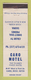 Matchbook Cover - Caro Motel Caro MI
