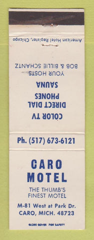 Matchbook Cover - Caro Motel Caro MI