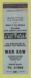 Matchbook Cover - Wan Kow Chinese Restaurant Detroit MI