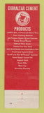 Matchbook Cover - Gibraltar Concrete Detroit MI mortar