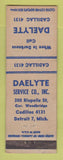 Matchbook Cover - Daelyte Service Detroit MI Painting Window Washing WEAR
