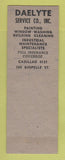 Matchbook Cover - Daelyte Service Detroit MI Painting Window Washing WEAR
