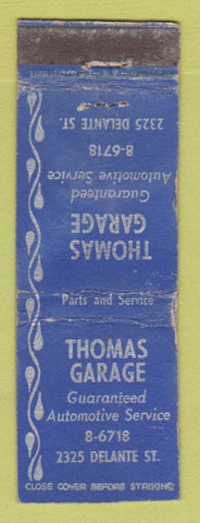 Matchbook Cover - Thomas Garage WORN