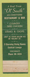 Matchbook Cover - Ol South Restaurant Cincinnati OH WEAR