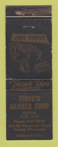 Matchbook Cover - Vince's Barber Shop Detroit? MI