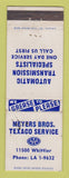 Matchbook Cover - Meyers Bros Texaco oil gas Detroit MI WEAR