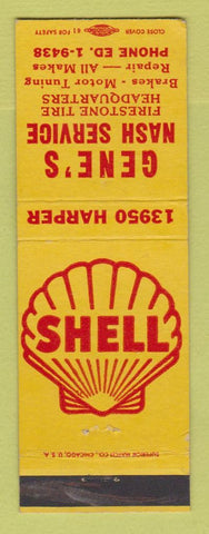 Matchbook Cover - Gene's NASh Shell oil gas Detroit MI