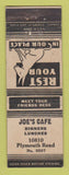 Matchbook Cover - Joe's Cafe Detroit? MI