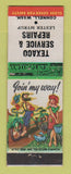 Matchbook Cover - Texaco Service oil gas Connell WA hillbilly