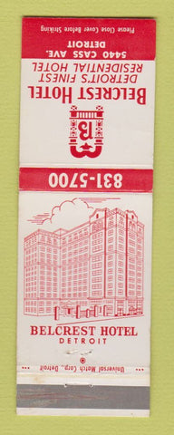 Matchbook Cover - Belcrest Hotel Detroit MI
