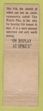 Matchbook Cover - Spikes Keg O Nails Grayling MI Prairie Pike
