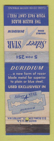 Matchbook Cover - Silver Star Razor Blades DD Bean