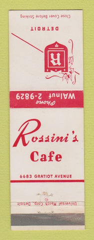 Matchbook Cover - Rossini's Cafe Detroit MI