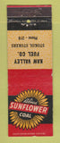 Matchbook Cover - Sunflower Coal Kaw Valley Stokol Stokers