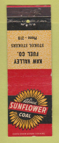 Matchbook Cover - Sunflower Coal Kaw Valley Stokol Stokers
