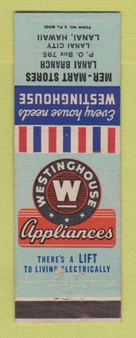 Matchbook Cover - Westinghouse Appliances Mer Mart Lanai Hawaii