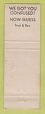 Matchbook Cover - Fred and Ron Cocktail Lounge Detroit?