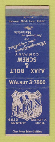 Matchbook Cover - Ajax Bolt and Screw Detroit MI