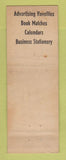 Matchbook Cover - James Buckley Weiss Calender Centerline MI Christmas WEAR