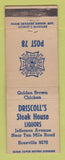 Matchbook Cover - VFW Driscoll's Steak House Roseville MI