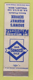 Matchbook Cover - Sunoco oil gas Brown's Ypsilanti MI WEAR